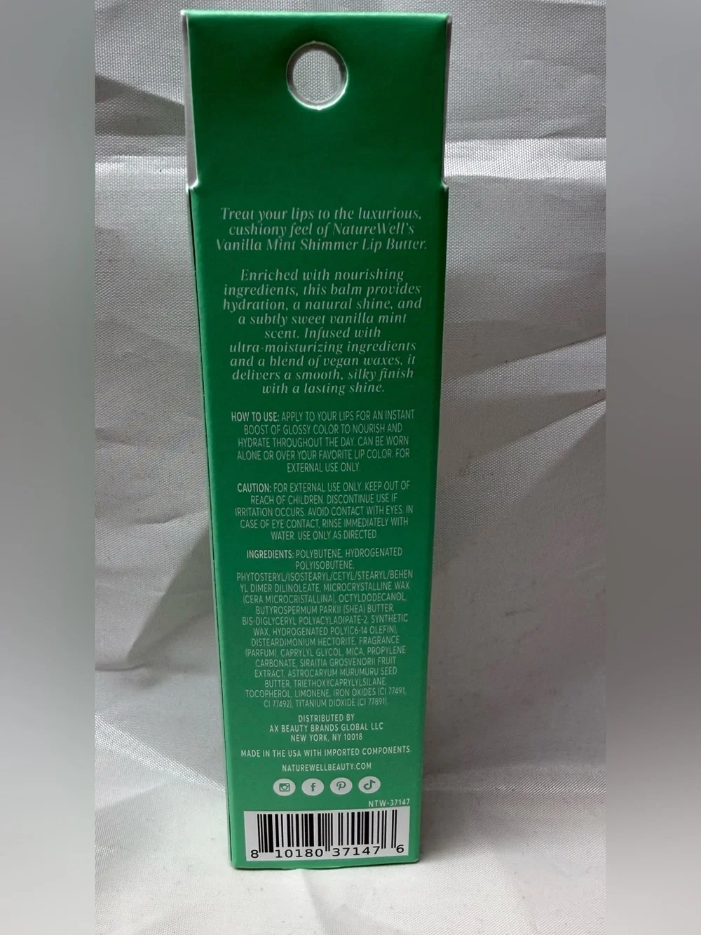 NatureWell Shimmer Lip Butter - Vanilla Mint (Green)